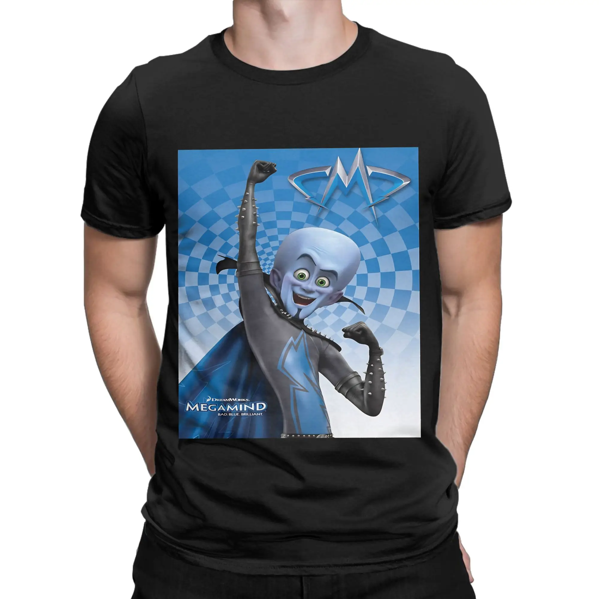 Art Megamind Oversized Shirt Graphic 100% Cotton T-Shirt Megamind vs The dDoom Syndicate Tops Tees For Men