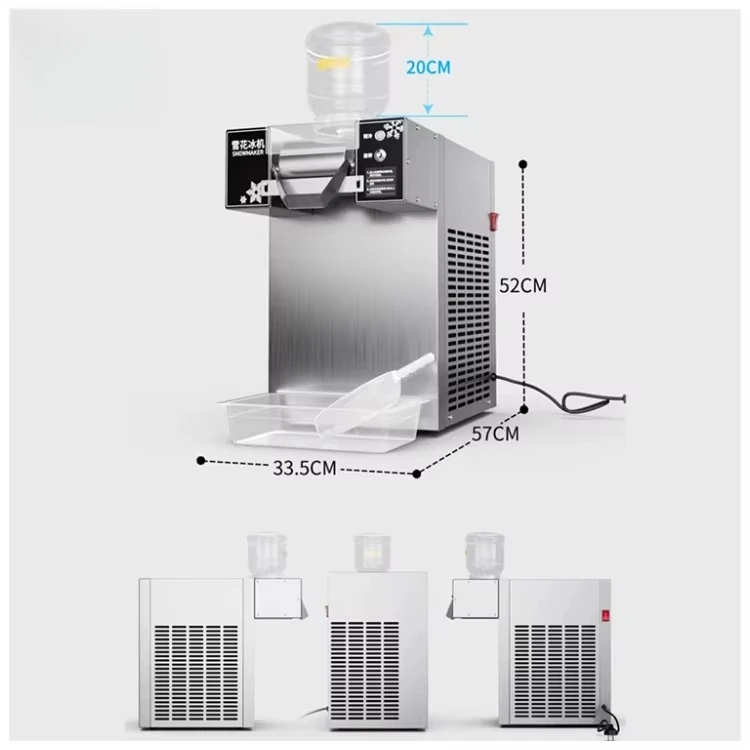 Commercial Electric Korean Shaved Ice Crusher for Kakigori Dessert Cafe Use Bingsu Snowflake Ice Machine Fruit Milk Water Nuts