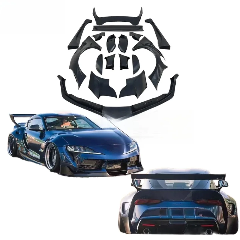 High Quality Rocket Style Wide Body Kit With Front Bumper Side Skirts Fender Flares Rear Wing For Supra A90 Exterior Upgrade Par