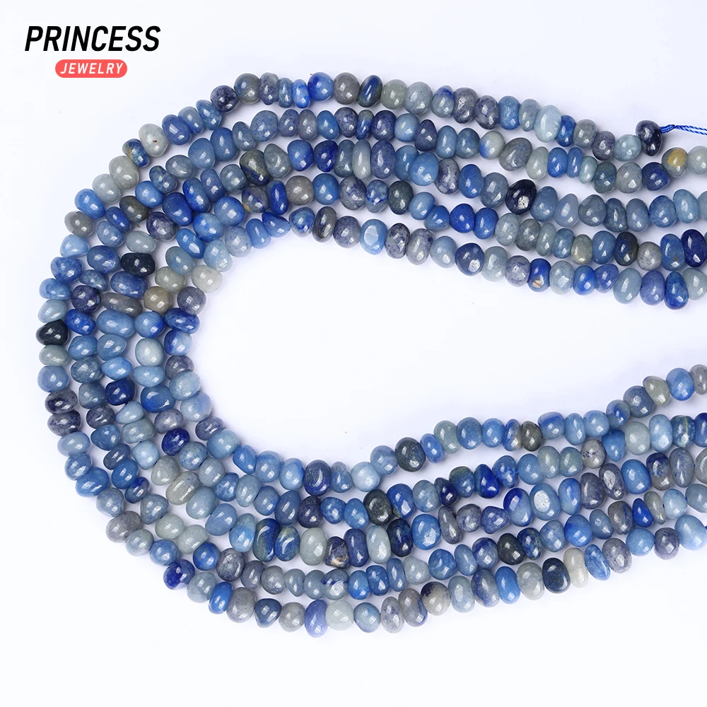 A ++ biru alami Aventurine tidak beraturan 4-6*8-9mm manik-manik untuk membuat perhiasan DIY kalung anting gelang aksesoris