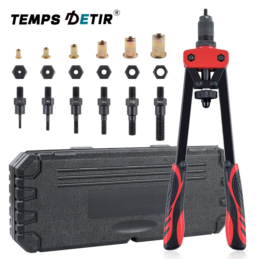 Insert Type Manual Rivet Nut Gun, Suitable For M3 M4 M5 M6 M8 M10 Nuts, Including Wrench And Tool Box, Rivet Nut Tool Set