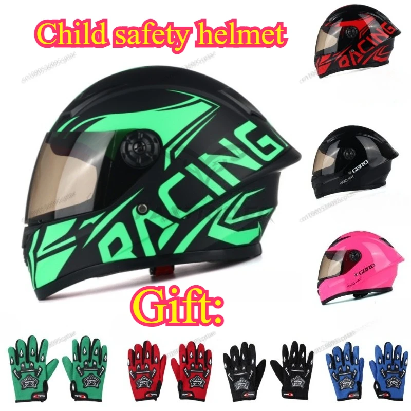 

Kids Helmet Motorcycle Helmet Safety Protection Children's Locomotive Full Face Cute Kart Helmet Electric Scooter Bicycle
