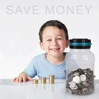 1PC Electronic Piggy Bank Counter Coin Digital LCD Counting Coin Money Saving Box Jar Coins Storage Box For USD EURO Money Gifts