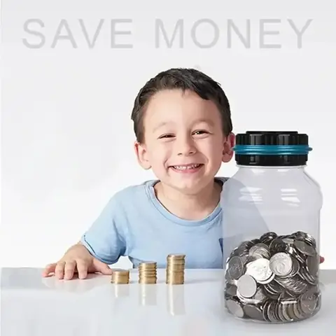 1PC Electronic Piggy Bank Counter Coin Digital LCD Counting Coin Money Saving Box Jar Coins Storage Box For USD EURO Money Gifts