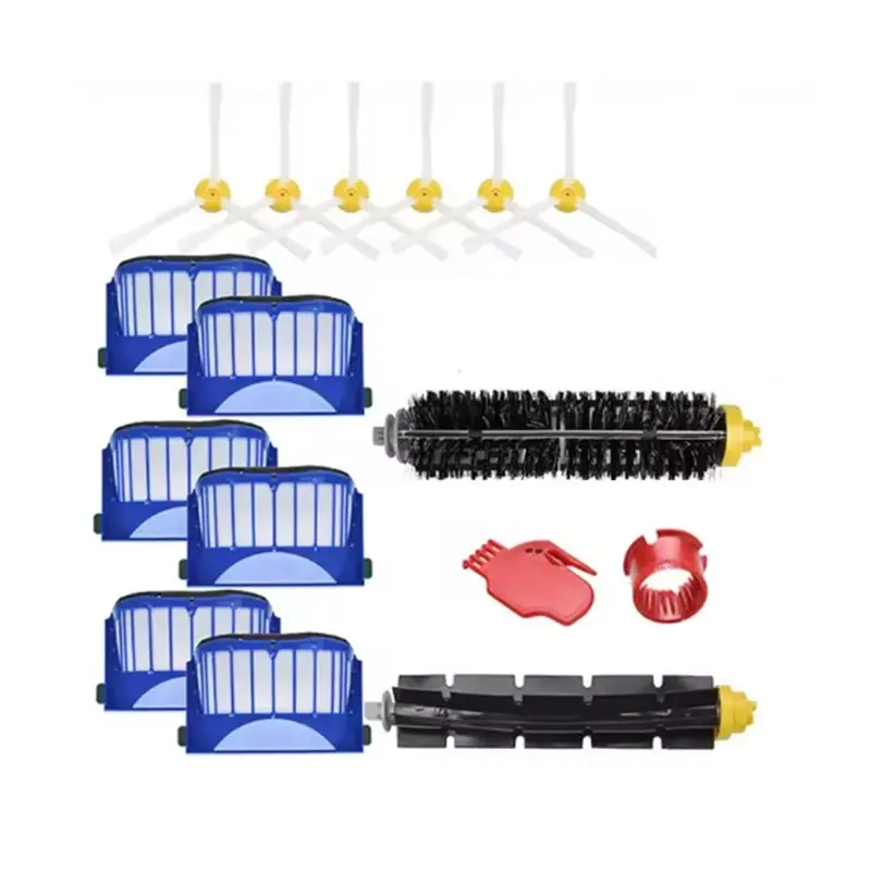 【FAVORITO】Filtro de cepillo lateral principal (16 piezas) para Irobot Roomba 675 670 665 690 692 694 671 677 650 655 614, repuesto para aspiradora