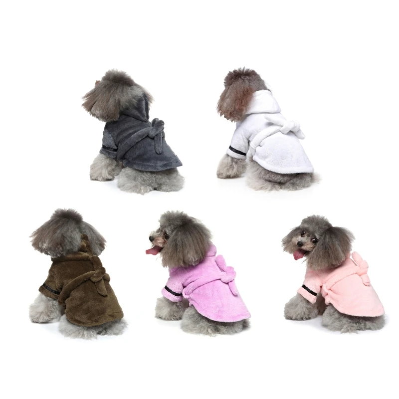 Pet Bathrobe Hotel-style Pet Rompers Home Pajamas Puppy Nightgown Bath Towel Puppy Winter Clothes Hassle-Free Dressing