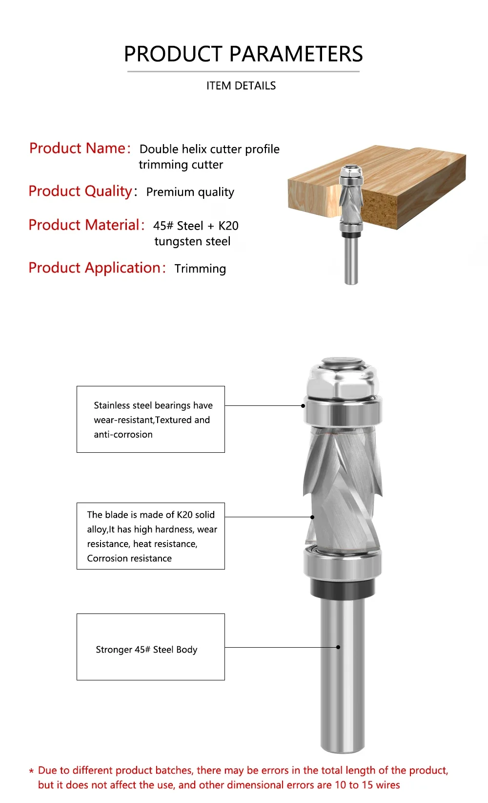 LAVIE 1PC 1/2 Shank Bearing Ultra-Perfomance Compression Flush Trim Solid Carbide CNC Router Bit For Woodworking End Mill Z13C