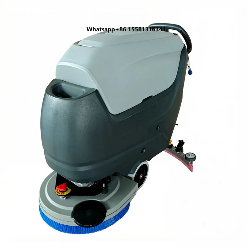 Shopping Center Commercial Industrial Warehouse Hand Held Floor Cleaning Machine Electric Battery Powered Walk Behind Scrubber