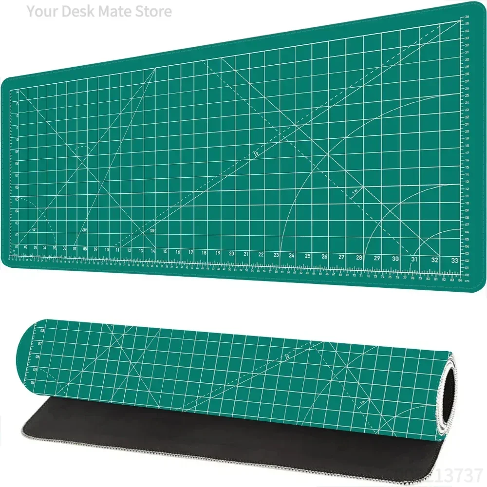 1PCS Green Grid Cutting Mat Large Locked Desk Mat Mouse Pad for Crafting & Office Use