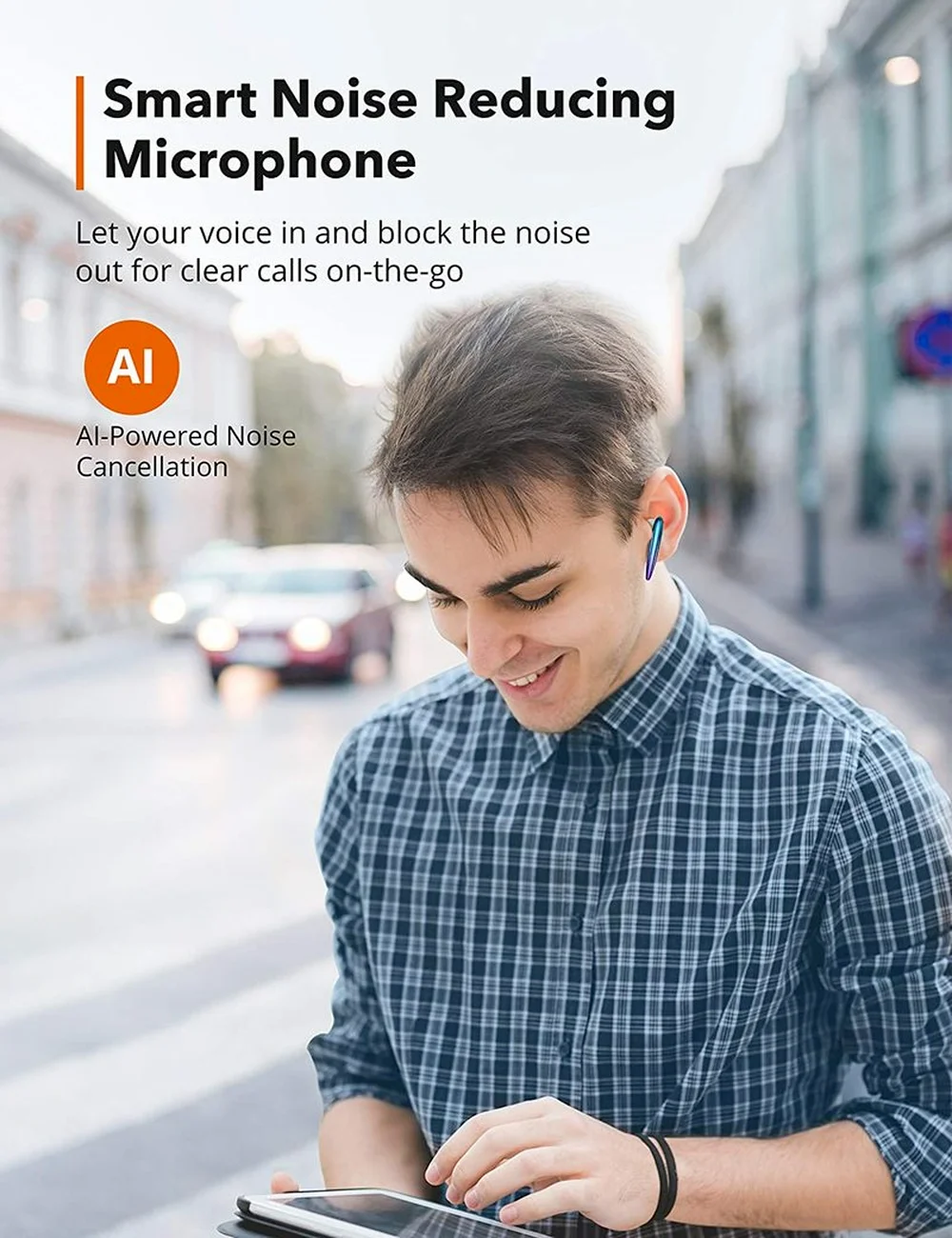 TaoTronics-auriculares inalámbricos SoundLiberty 80, cascos con Bluetooth, TWS, AptX, IPX7, impermeables, con micrófono y cancelación de ruido IA