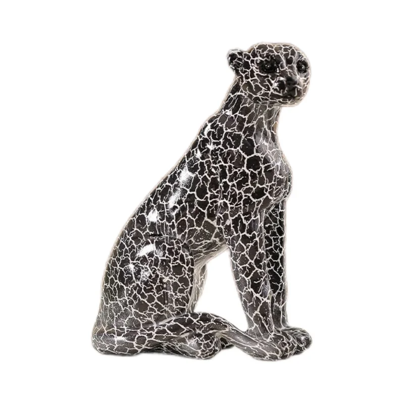 European Style Wine Cabinet Ornament High End Sitting Leopard TV Stand Living Room Bedroom Luxury Table Animal Decor Craft