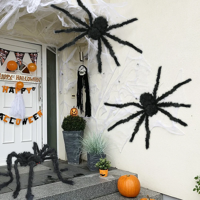 

Halloween Black Large Spider Horror Simulation Spider Halloween Party Decoration For Home Indoor Haunted House Scary Prop