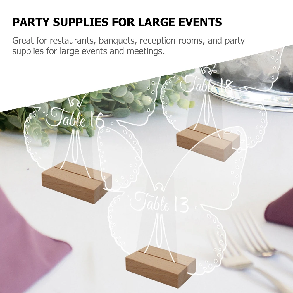 

10 Sets Acrylic Table Signs Sturdy Seat Number Cards Wedding Reception Banquet Decorative Reserved Seating Signs for Parties