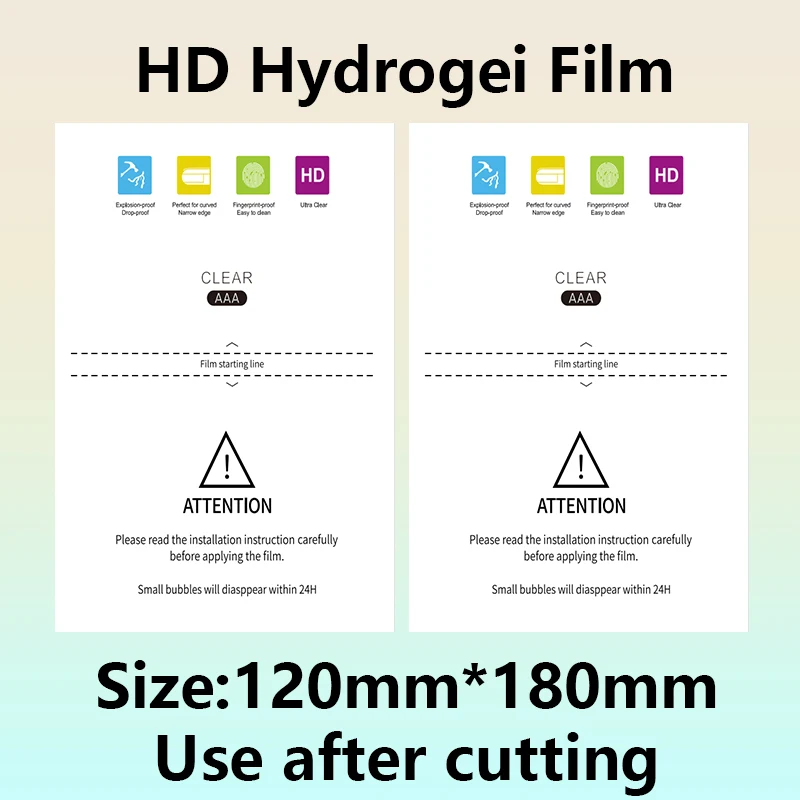 Universal Flexible HD Hydrogel Screen Protector for Mobile Phones - Cut by Cutter Machine Anti-Scratch Transparent Film Hot Sale