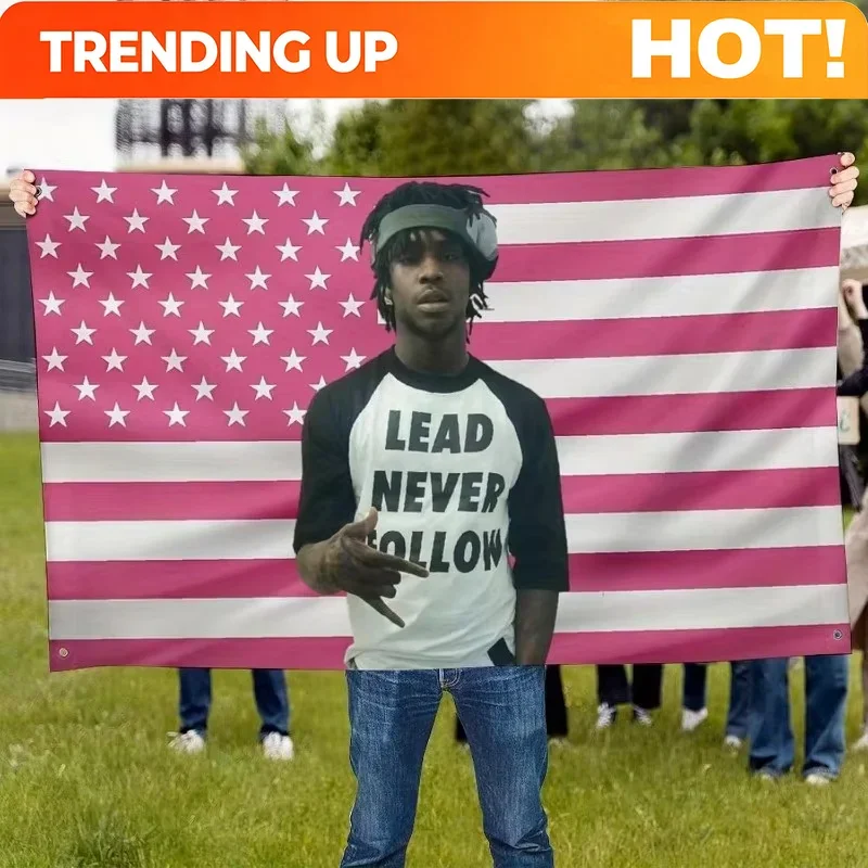 Customization 1PC Chief Keef Pink Star Flag Poster | Humorous American Style | Perfect For Dorm & Room Decoration (Flat Print)
