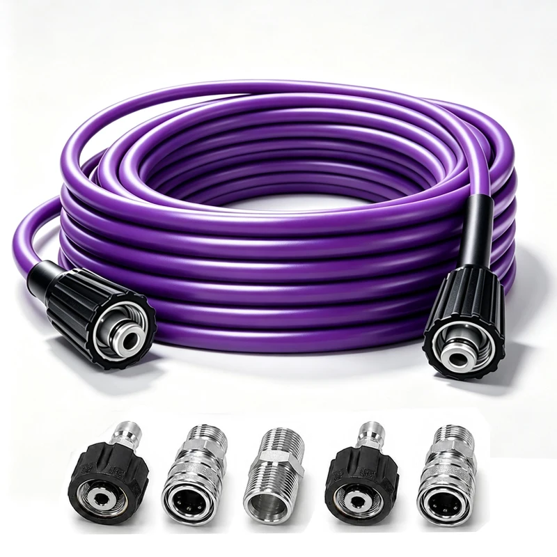Pressure Washer Hose Kink Resistant with M22-14 to 3/8
