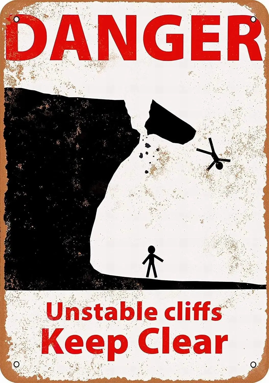 Metal Sign - Danger Unstable Cliffs Vintage Retro Wall Decor Home Decor-aluminum