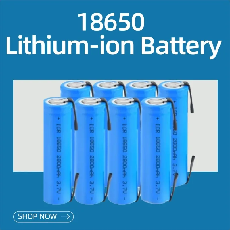 

18650 Lithium-ion Rechargeable Battery 3.7V 2800mAh with Welding Tabs