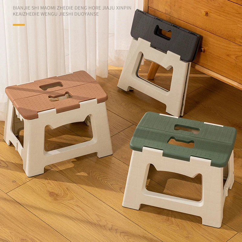 Portable Plastic Folding Stool Outdoor Camping Stool Chair Seat Home Bathroom Kitchen Garden Camping Kids Adults Chair