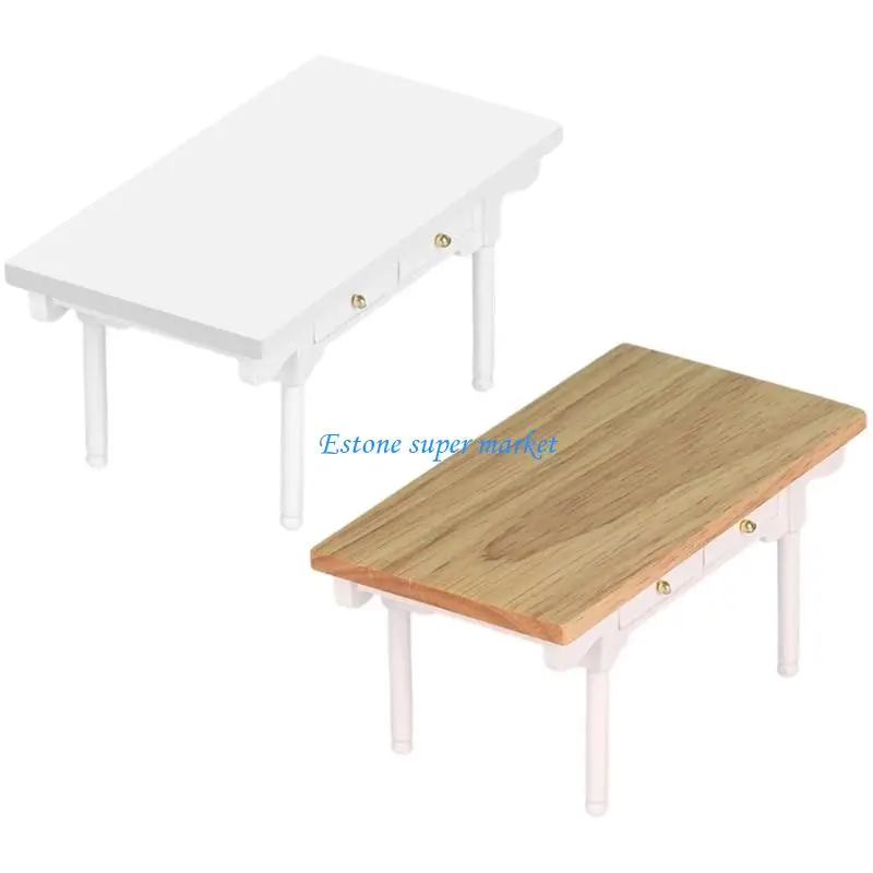 

090B деревянная мебель для кукольного дома ручной работы, миниатюрный учебный стол с безопасным покрытием для декора сцены 1/12,