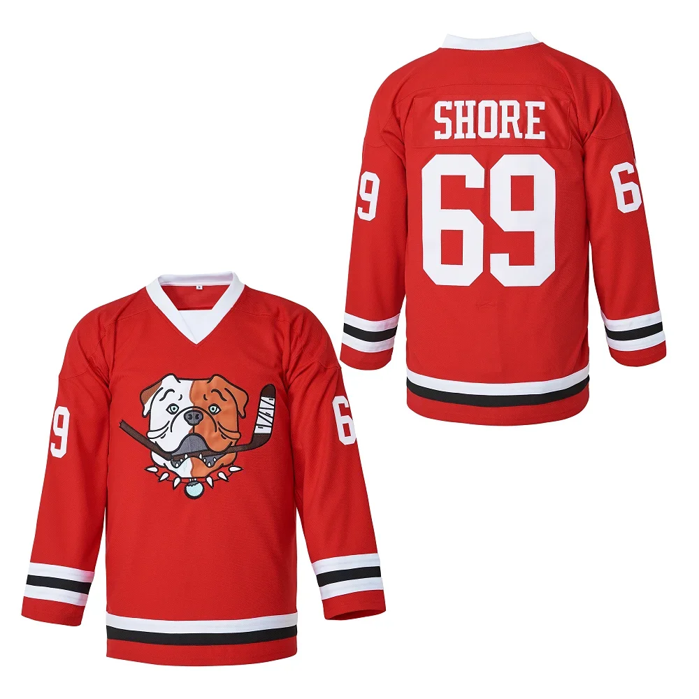 Ice hockey jerseys TV Series Letterkenny Jersey Irish #69 Shores Sewing embroidery Outdoor sportswear Black Red White