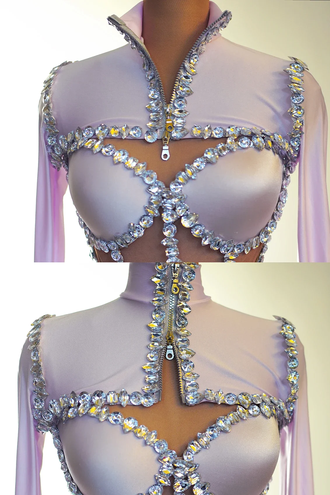 Sprankelende Diamanten Bodysuit Voor Vrouwen Sexy Performance Danskostuum Zangeres Danseres Podiumkleding Nachtclub Paaldansen Outfit