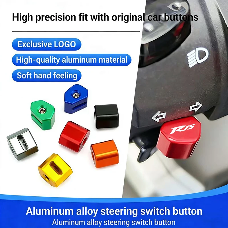 For YAMAHA YZF R15 YZFR15 R15 V3 YZF-R15 Accessories CNC Aluminum Motorcycle Switch Button Turn Signal Switch Key Cap