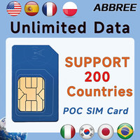 ABBREE 200countries Walkie Talkie Sim Card 4G Europe America Africa Asia Australia Internet POC walkie talkie For GP-268 GP-8900