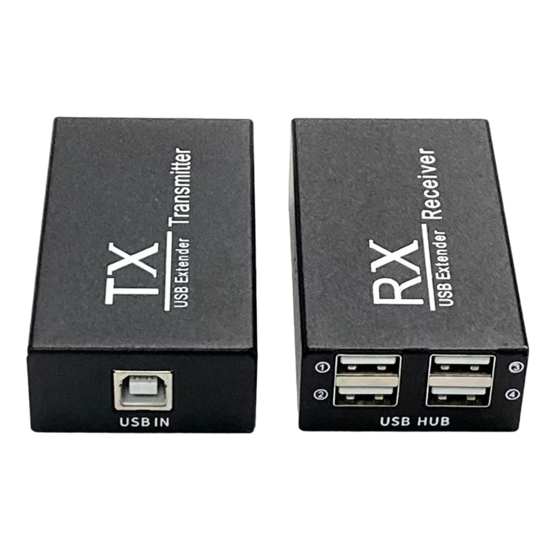 Estensori USB da 120 M su cavo Ethernet Prolunga Splitter hub USB a 4 Trasmettitori per tastiere Mouse Stampanti Y9RF