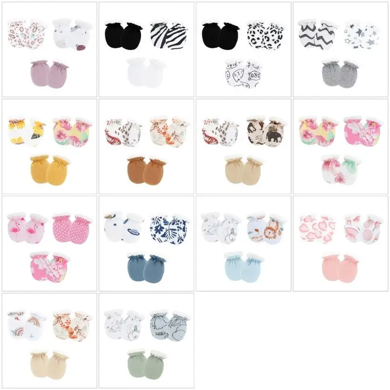 

U13F Set of 3 Pair Baby Scratch Proof Mittens Soft Comfortable Lamb Wool Gloves Mitts