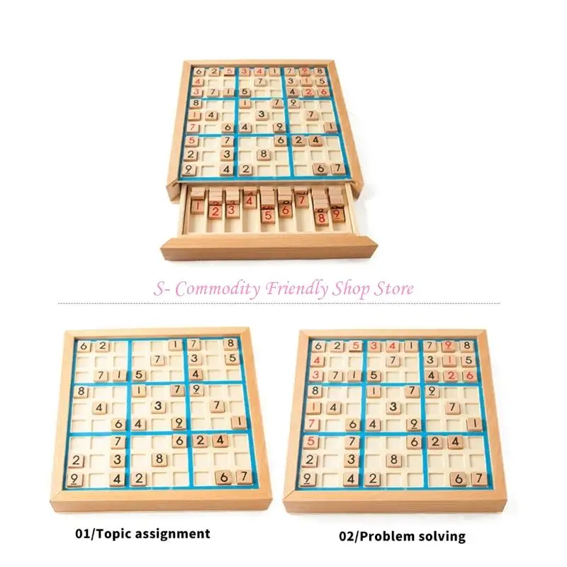 85AE Natural Sudoku Learning Set Educational Toy For Kids To Improve Math Abilities