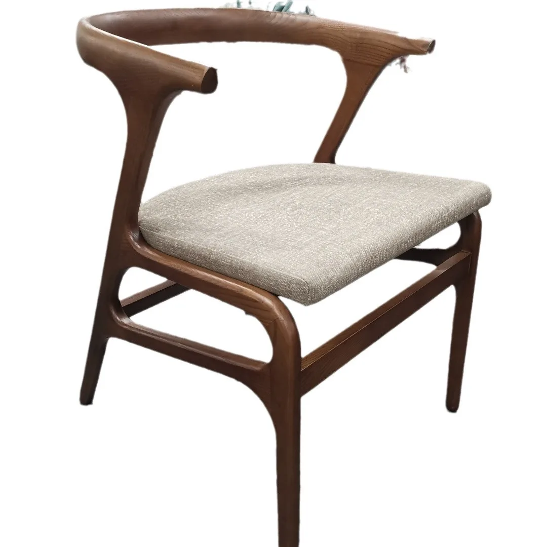 

New Chinese style modern fashion personalized creative walnut tea chair high grade solid wood home