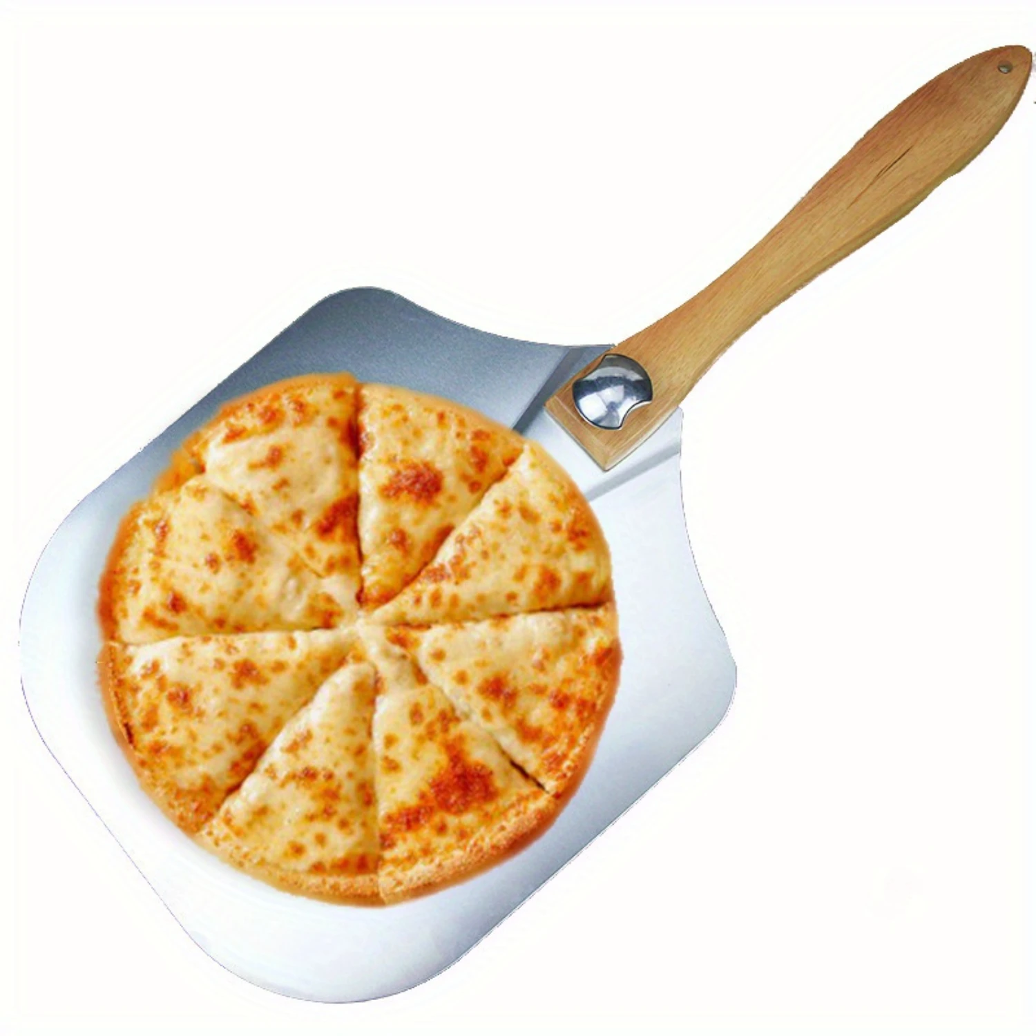 1pc Foldable Wooden Handle Aluminum Metal Pizza Paddle Peel Baking Homemade Pizza Bread BBQ Accessories