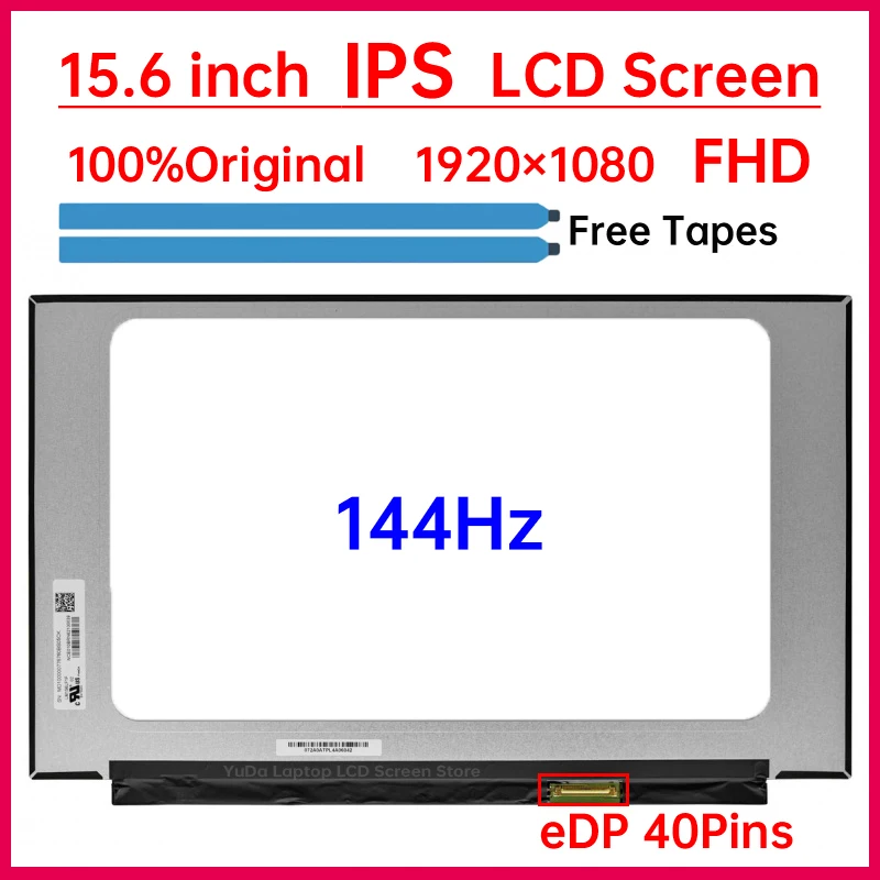 

15.6 inch 144Hz Laptop LCD Screen LM156LF1F02 NV156FHM N4G NV156FHM-N4K Replacement Gaming Display Panel 1920x1080 eDP 40 Pins