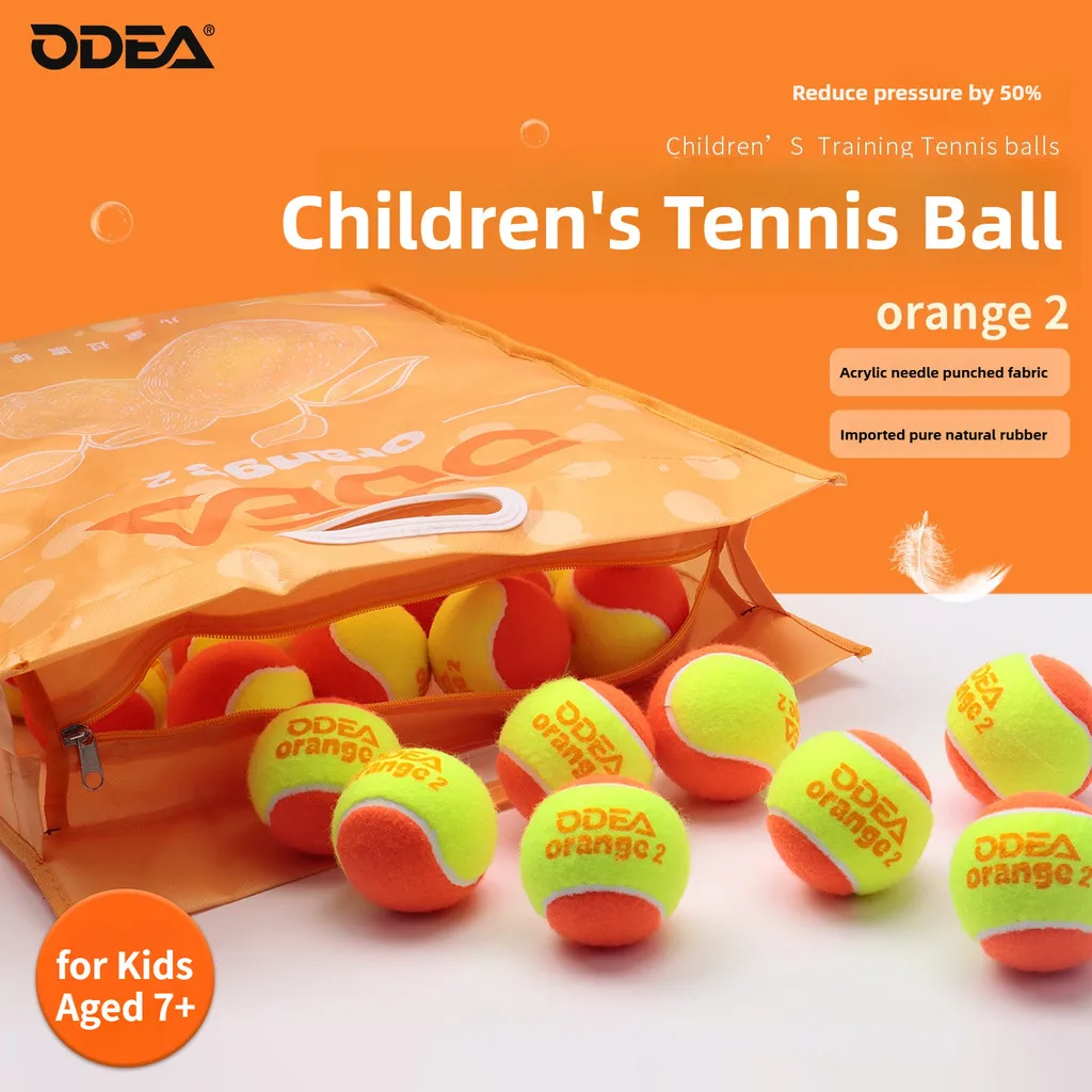 

ODEA Orange Tennis Balls for Kids, Soft Transition Training 50% Pressure, Beginner Practice 10/30 Pack