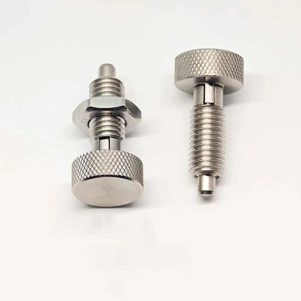 1Pcs M6 M8 M10 M12 M16 Spring Plunger Stainless Steel With Nut Knurled Knob Plunger Carbon Steel Knurled Head Indexing Plunger