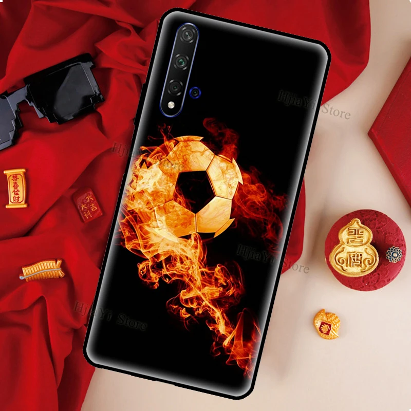 Ball Fire Football For Huawei Y7A Y5P Y6P 2020 Y3 Y5 Y6 Y9 Y7 Prime 2018 2017 2019 Nova 2 Z 3 5T Phone Case