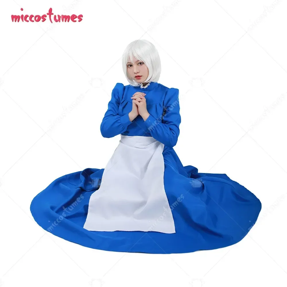 Miccostumes Women Sophie Blue Dress Cosplay Costume with Apron