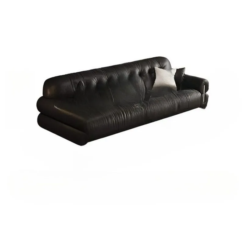 

Brown sugar cloud sofa, French antique top leather sofa