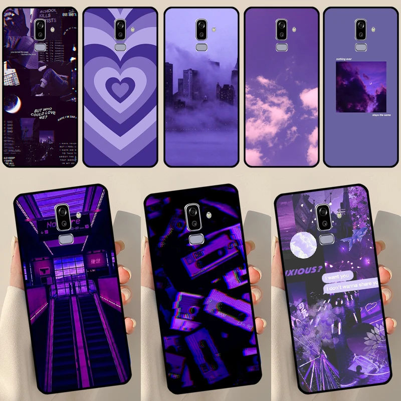 Purple Aesthetic Case For Samsung Galaxy J7 2016 A3 A5 J1 J3 J5 2017 A6 A7 A8 A9 J8 2018 J4 J6 Plus Cover