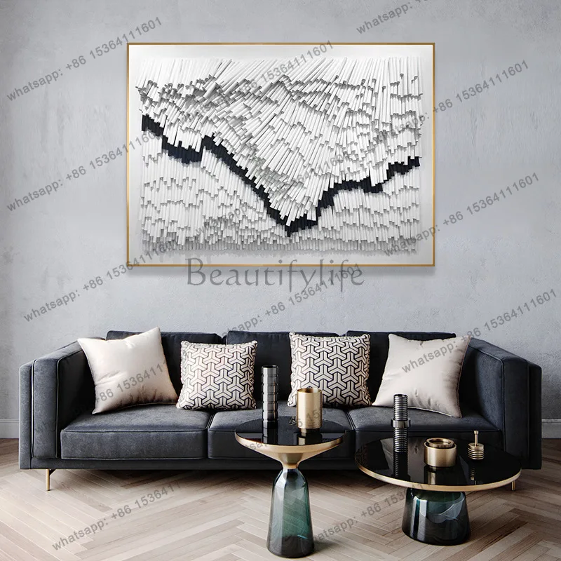 LJY paper art 3D installation painting, living room sofa background decorative painting