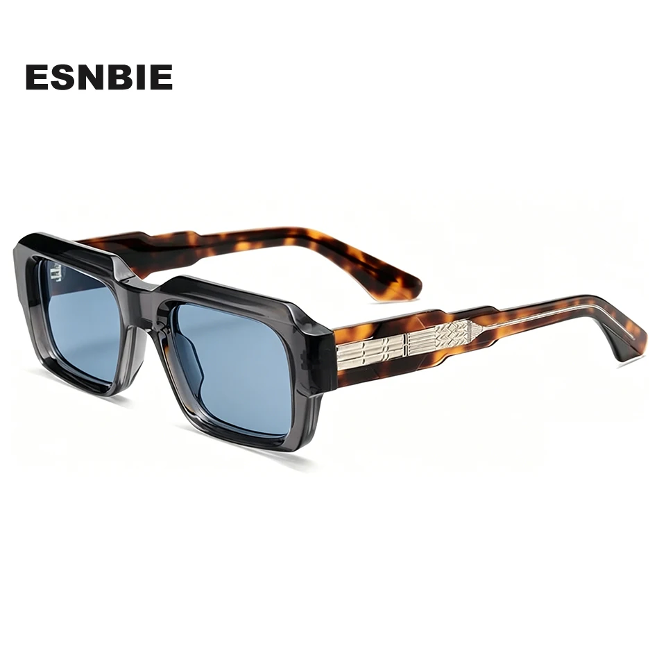 Vintage Thick Square Acetate Sunglasses Men Women Retro Rectangular Shades Tortoise UV400 Design Eyewear Streetwear Sun Glasse