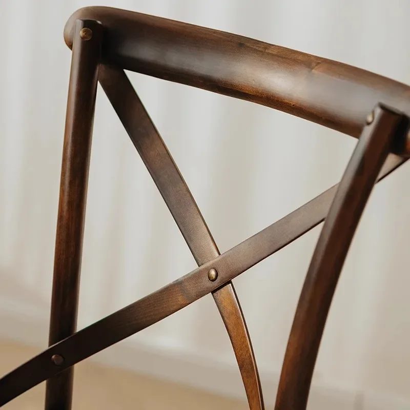 중세 단단한 나무 식당 의자, 가정용 프랑스 레스토랑 의자, 등받이, 가볍고 고급스러운 고급형