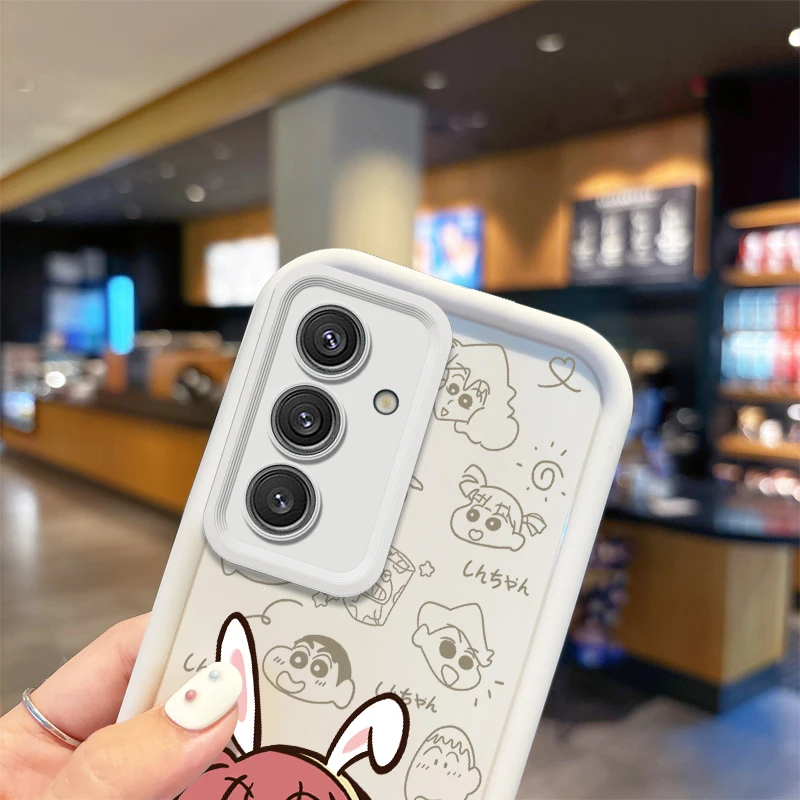 Lovely Soft Crayon Shin-chan Phone Case For Samsung Galaxy S24 S23 S22 S21Ultra Plus S23 S21 S20 FE Silicone Shockproof Covers