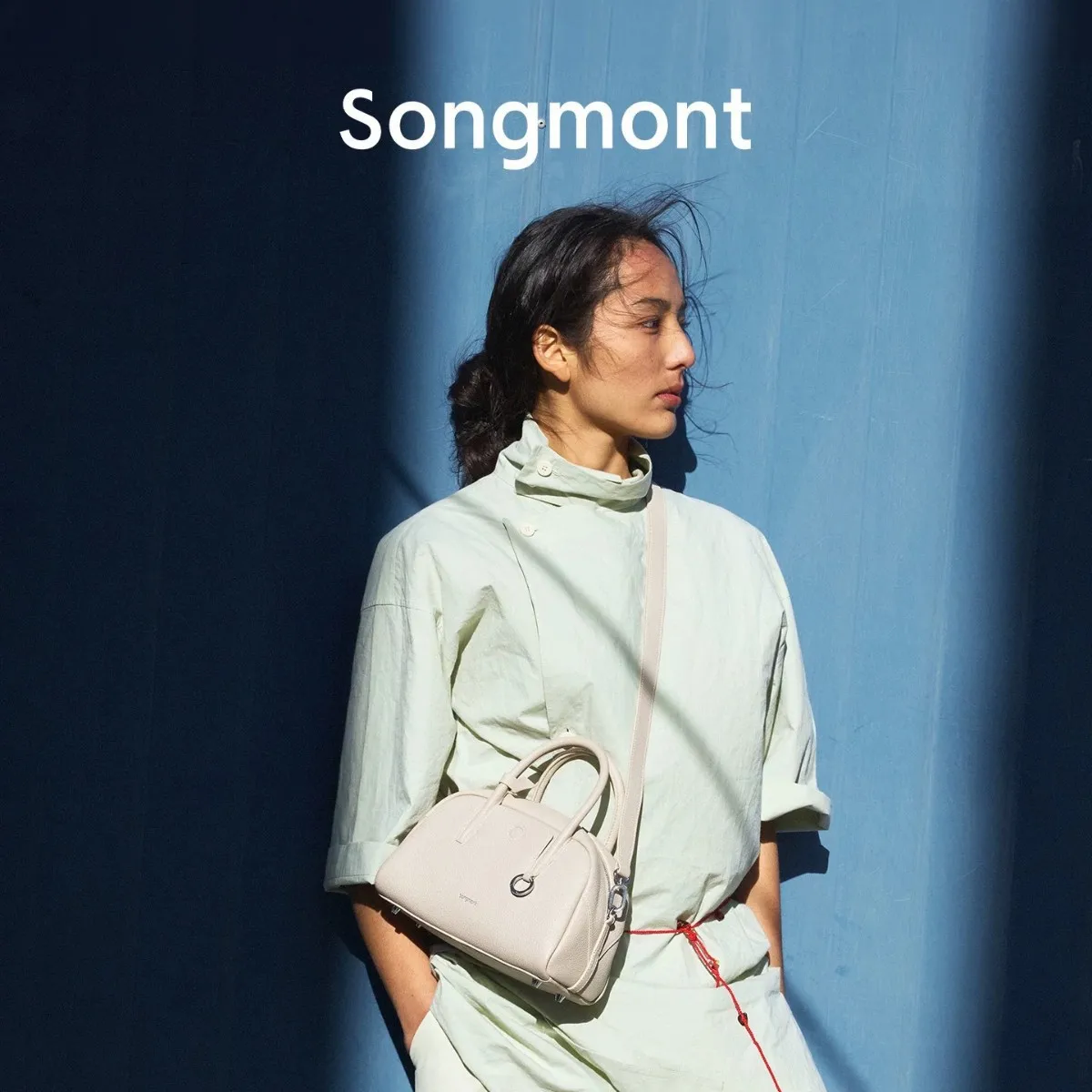 

Songmont Tracing Mini Bowling Bag, Vintage Crossbody Boston Purse for Women, Small Handbag