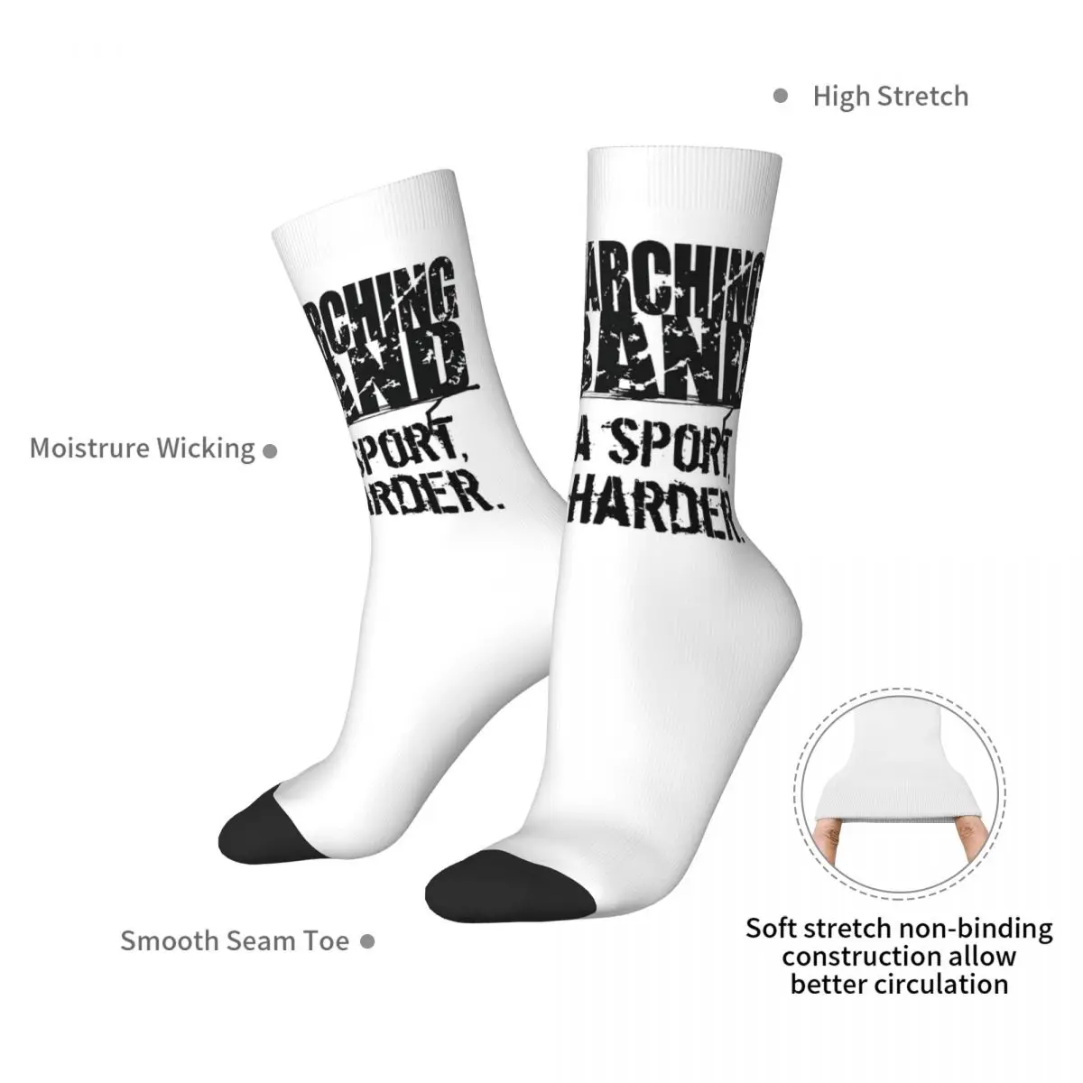 面白いマーチングバンド マーチングバンドはスポーツのようなものですが、もっとハードです 靴下 原宿ストッキング オールシーズン ロングソックス アクセサリー ユニセックス用