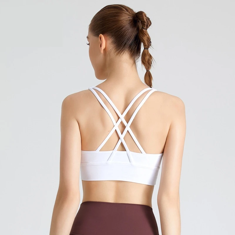 Sexy Cross Straps Sports Bra Gym Workout Top Yoga Vest Women Gym High Impact Fitness Bralette Push Up Running Tight Underwear