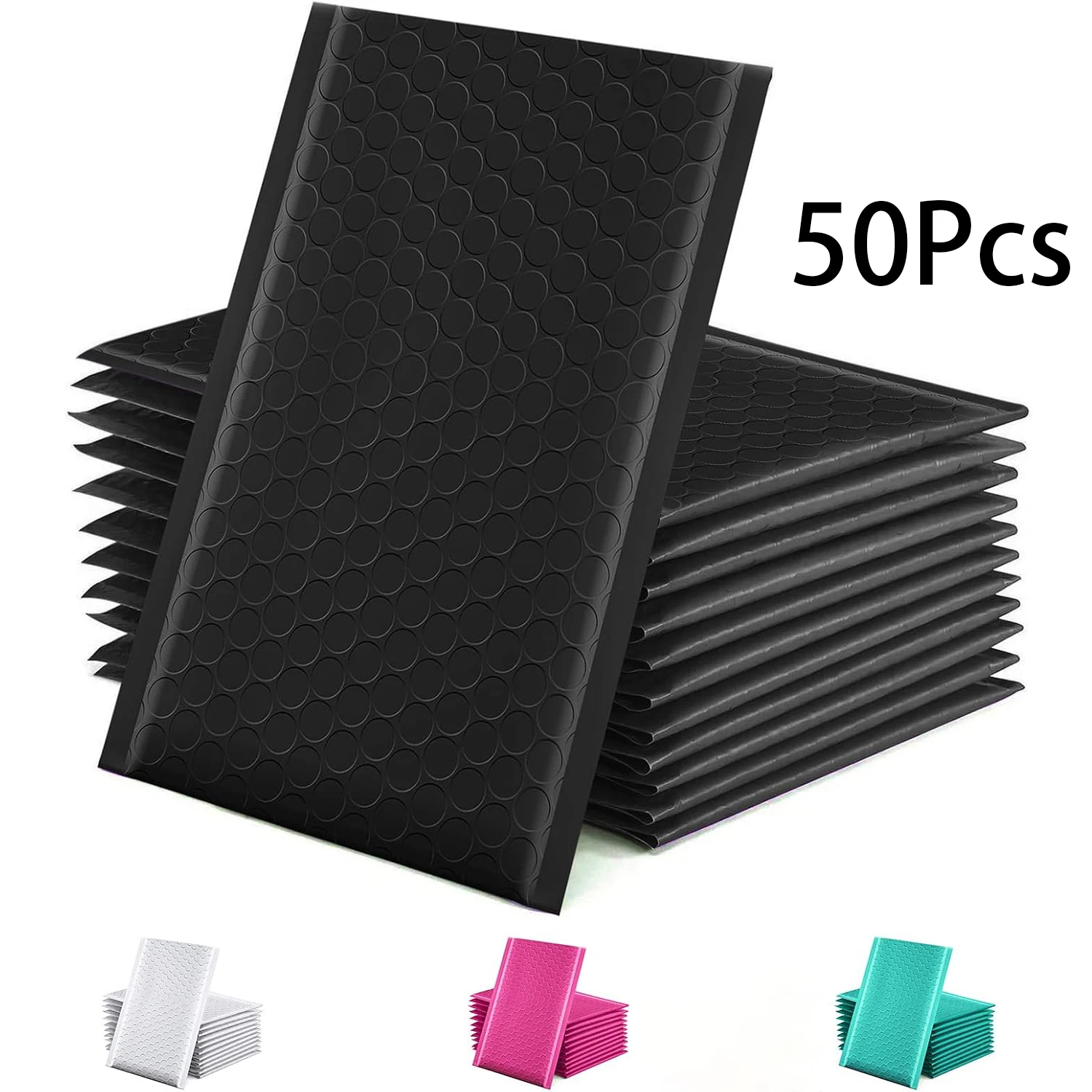 50Pcs Black Bubble Mailers Self‑Seal Waterproof Shockproof Mailing Bags Multi for Jewelry Accessories Gift Postal Packaging