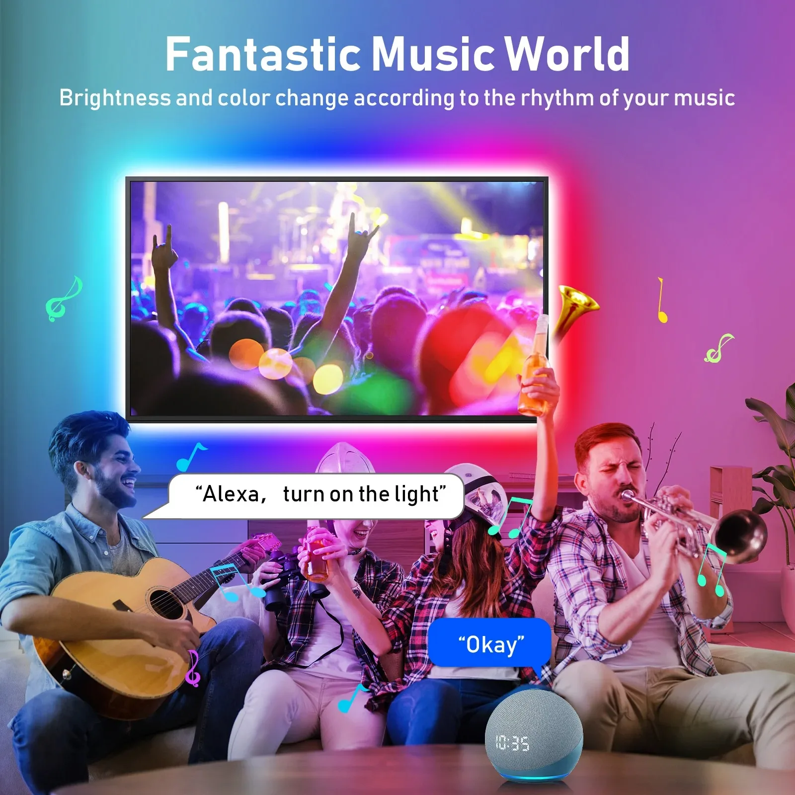 Hot Sales For Tuya WiFi Smart RGB Strip Lights Music App ABS Control & 16M Colors Versatile Control For METHODS Replace Supplies