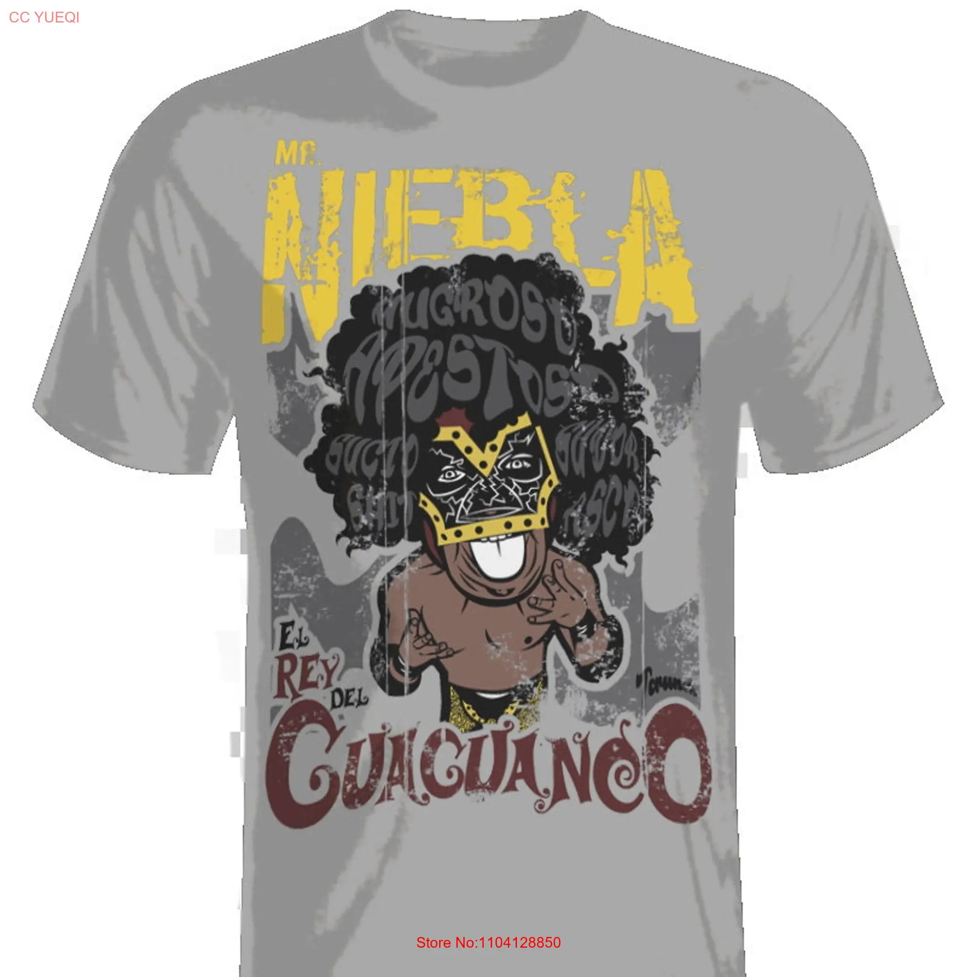 Mr Niebla Mexican Wrestling T Shirt El Rey del Guaguancó Lucha Libre Mexicana long or short sleeves